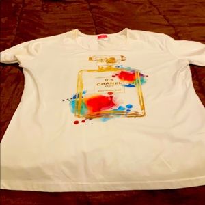 White Chanel logo shirt